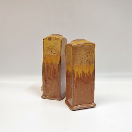 #221110 Salt & Pepper Shaker Tan/Brn $16.50 at Hunter Wolff Gallery